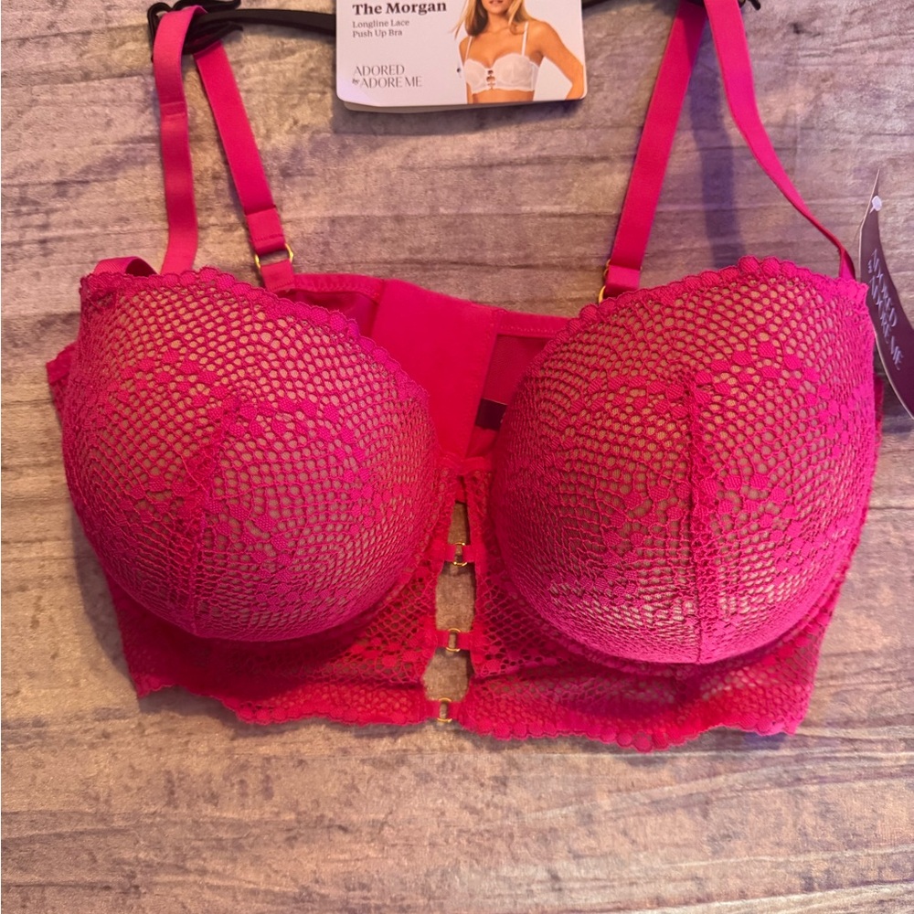 Adore Me Fuchsia Lace Bra